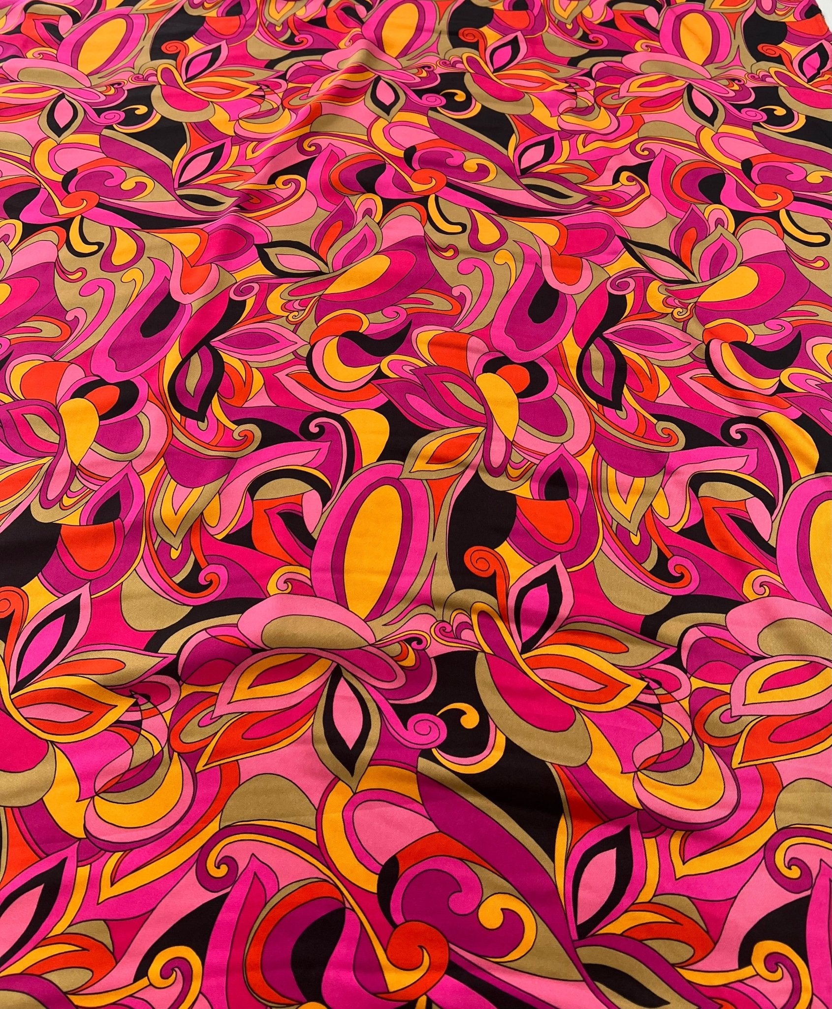 Hot Pink Mix Retro Satin Dress Craft Fabric - T9 Fabrics